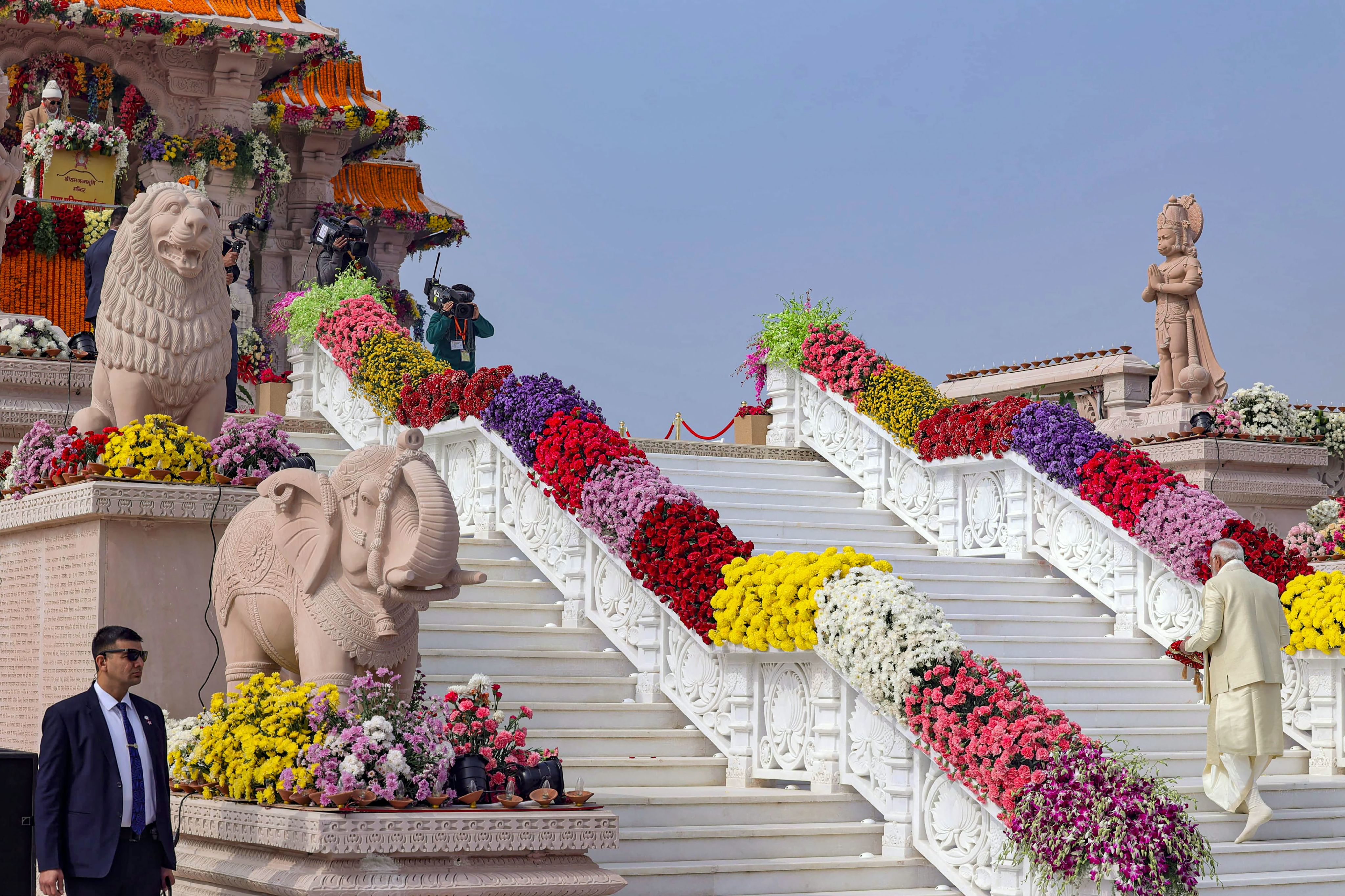 Prime Minister Narendra Modi during the consecration ceremony of the Ram temple in Ayodhya, January 22, 2024. Credit: PTI Photo