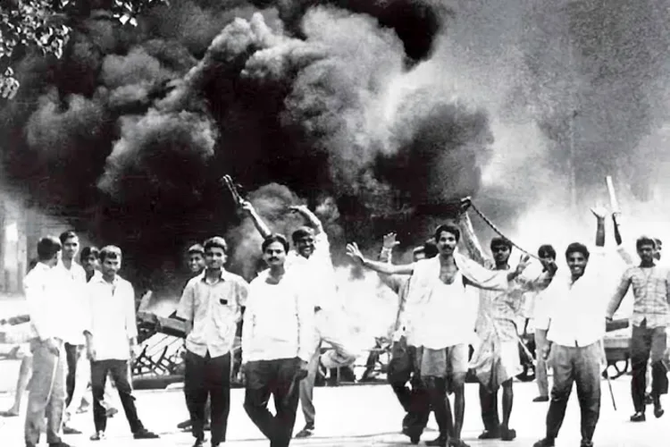 Visuals from the riots of December-January 1992. Credit: X/@PTVNewsOfficial